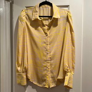 Yellow Patterned Women's Top